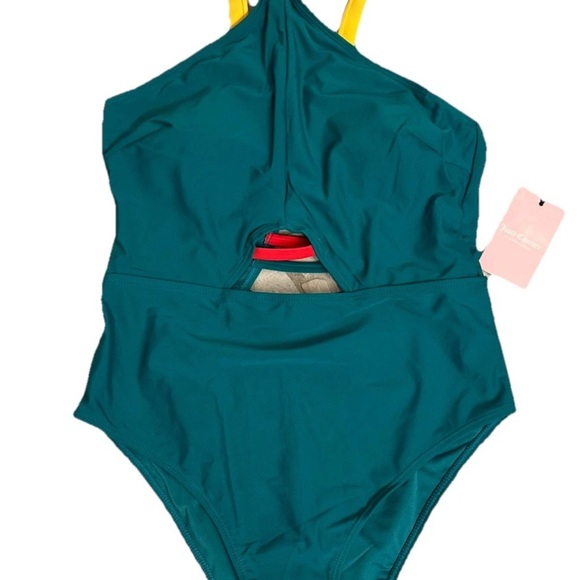 Juicy Couture Teal and Yellow One Piece Swimsuit - Picture 5 of 6